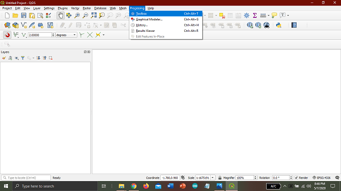 QGIS toolbar