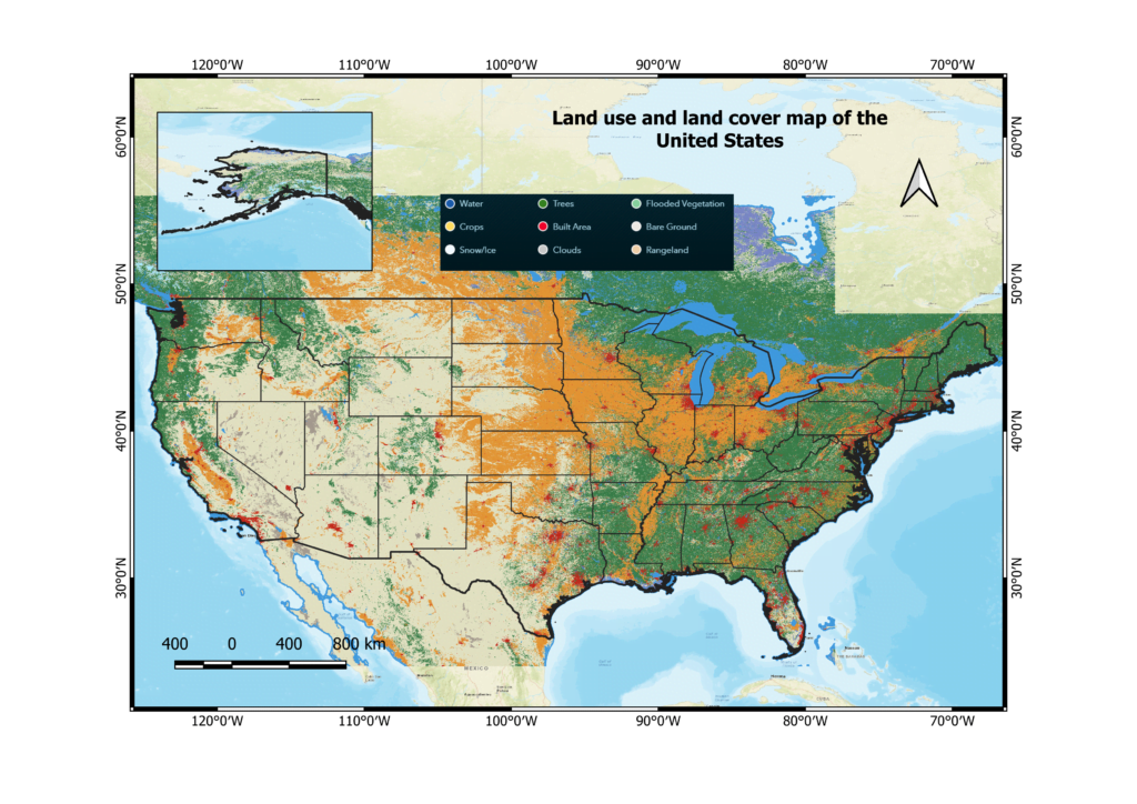 Land use and land cover map of the united states