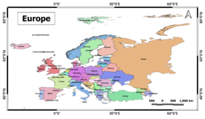 Map of Europe (mapa de europa)